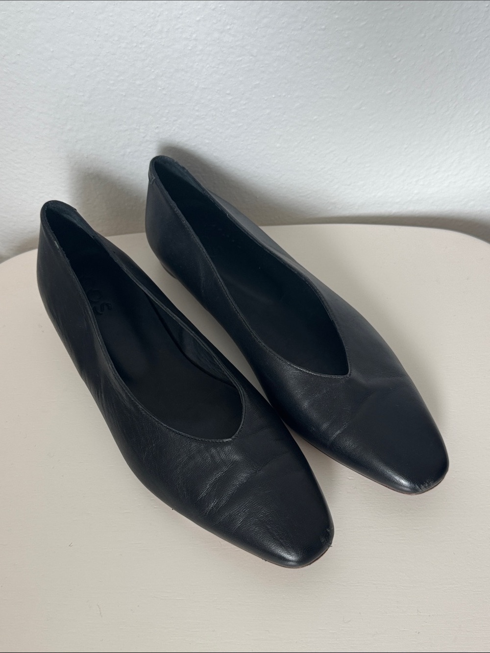 COS Black Leather Ballet Flats